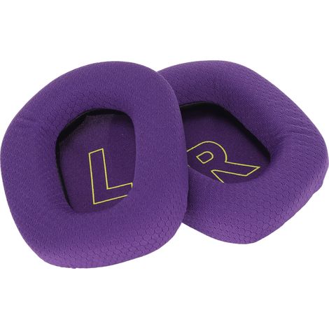Coussinets d'oreille professionnels à isolation acoustique, de rechange en maille douce et respirante pour casque G733, violet (1/5)