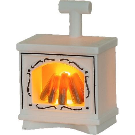 Mini Cheminée LED Lumineuse, Décoration Lanterne Faux Feu, Éclairage Flameless pour Intérieur et Extérieur, Blanc (1/4)