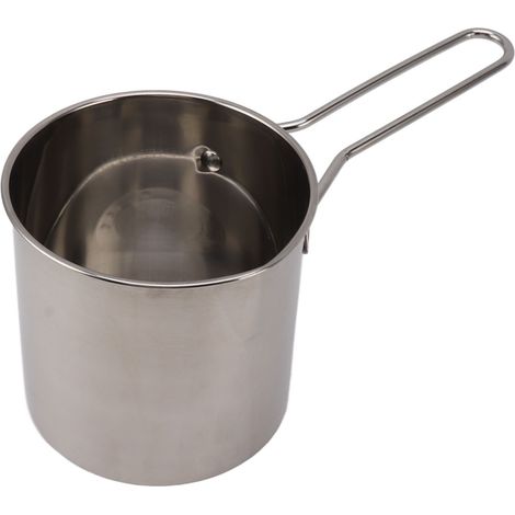 Edelstahl-Bratpfanne, hitzebeständig, energiesparend, tragbare Mini-Metallbratpfanne mit langem Griff, 2-teiliges Set (1/5)