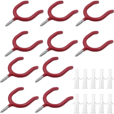Lot de 10 crochets robustes pour garage, échelle, abri de jardin, accessoires de jardin, supports de rangement (1/5)