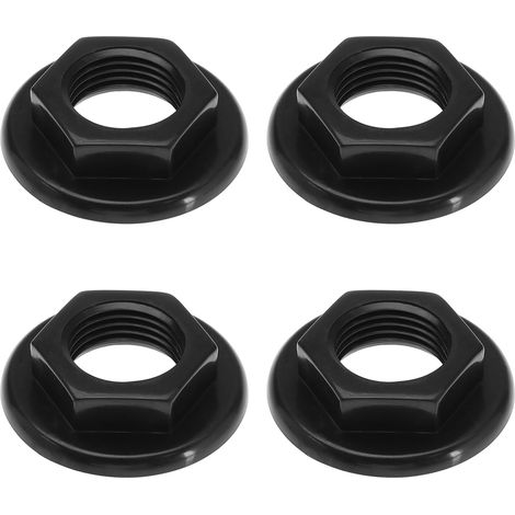 Lot de 4 robinets d'évier Écrou arrière 1/2" BSP Plastique Accessoires pour salle de bain Robinets de lavabo Mélangeurs Bride ronde Écrou arrière Outils de bricolage Noir (1/5)
