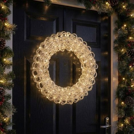 Titan Twinkling Silver LED Christmas Wreath (1/3)
