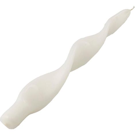 Candela fiamma spirale in cera laccata h 27 cm decorazione luminosa ambiente -Candela panna (1/4)