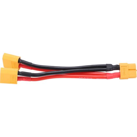 Parallelanschlusskabel für RC-Akkus, XT60 Y-Splitter mit 1 Buchse auf 2 Stecker, robustes Silikonkabel (1/5)
