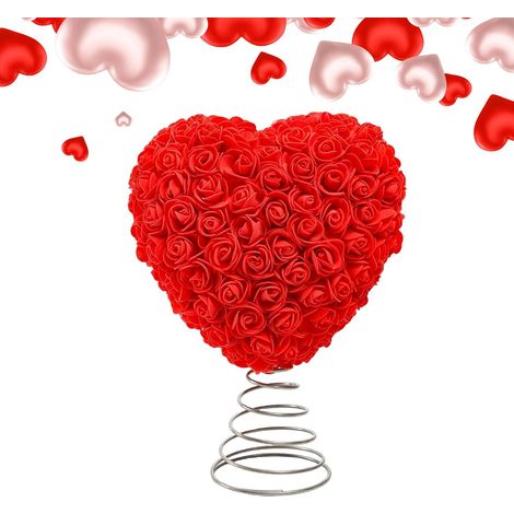 Cime d'arbre de la Saint-Valentin Ornements Décoratifs À Design De Rose Décoration De D'Arbre En Cœur Pour Mariage, Anniversaire, Fêtes, Soirée, Mur, Maison, Décoration De Porte (1/5)