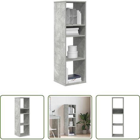 vidaXL Betonfarbe -  Bücherregal Betongrau 34x31x112 cm Holzwerkstoff (1/5)