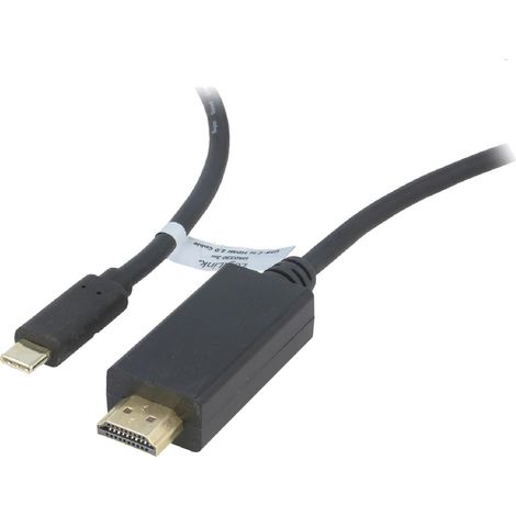 Adaptateur HDMI prise male USB C prise male 3m - Noir