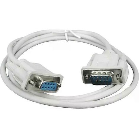 DB9-Stecker auf RS232-Buchse-Verlängerungskabel – 15 m, weiß, DB9 RS232-Seriell-Nullmodemkabel, 9-polig, JXLGV (1/4)
