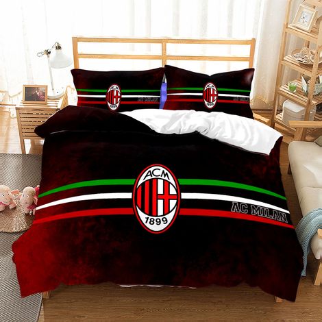 Parure de lit 3 pièces avec couette et housse de couette ultra douce à motif football