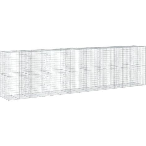 Maison Exclusive - Panier gabion avec couvercle 750x100x200 cm fer galvanisé