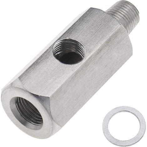 M12x1.5 1/8 NPT Té de Capteur de Pression D'Huile Adaptateur DIY Ligne Turbo Connecteur - en Acier Inoxydable