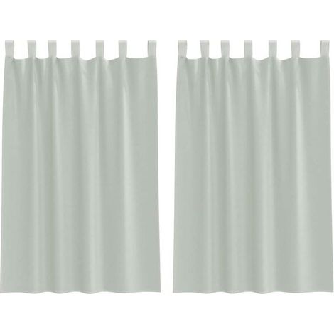 Voilages à œillets, ensemble de deux pièces, gris clair, 140 x 175 cm (1/5)