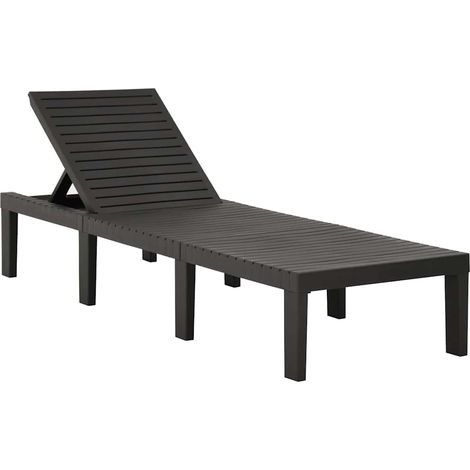 Maison Exclusive - Chaise longue avec coussin Plastique Anthracite (1/5)