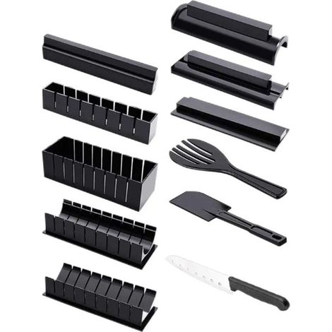 11-teiliges Sushi-Set – DIY-Set mit 8 verschiedenen Reisformen, Messer, Gabel und Spatel für Zuhause (1/5)