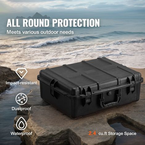 Coffre étanche IP67 en PP polycarbonate, boîtier sec robuste mousse prédécoupée poignée télescopique voyage chasse tactique militaire 56,1x37x26 cm (1/5)