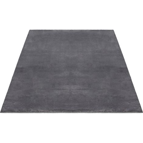 FLOORNOVO Hochflor Teppich Grau einfarbig - 150 x 80 cm - Besonders Weicher Teppich Wohnzimmer & Badezimmerteppich - Pflegeleicht - vielseitig einsetzbar im Innenbereich (1/2)