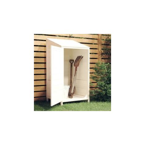 Remise de jardin Blanc 55x52x112 Bois de sapin solide (1/5)