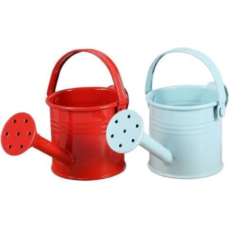 2 arrosoirs enfants, compact et léger, rouge et bleu, pour plantes intérieures/extérieures et apprentissage ludique (1/4)