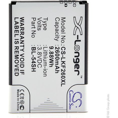 NX - Batterie téléphone, smartphone, GSM pour LG 3.8V 2600mAh - BL-54SGBL-54SHEAC62018 (1/4)