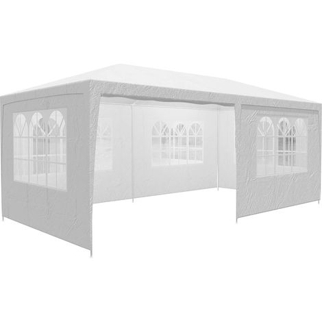 MaxxGarden Garden Gazebo 3x6m - UV 50 + - Repelente al agua - 18m² - Gazebo - Carpa de jardín - 6 mosquiteras enrollables - 6 ventanas - Blanco (1/5)