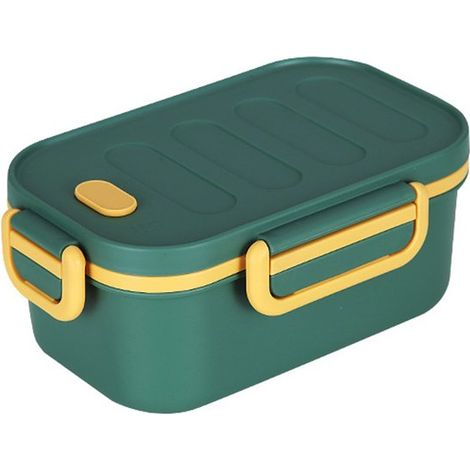 Fiambrera para adultos con separadores, 1000 ml, a prueba de fugas, doble capa para el desayuno, oficina, trabajo, picnic (verde) (1/5)