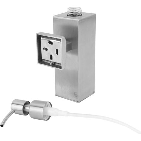 Seifenspender aus Edelstahl 304, rostfrei, nachfüllbar, mit Seifenpumpe und Seifenflasche, für Küche und Bad, zur Wandmontage, quadratisch (1/5)