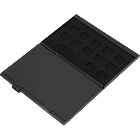 Cet étui de luxe portable en métal pour cartes mémoire est compatible avec les cartes SD et SIM. Son intérieur en mousse EVA souple offre une excellente protection contre le magnétisme, la poussière e (1/5)