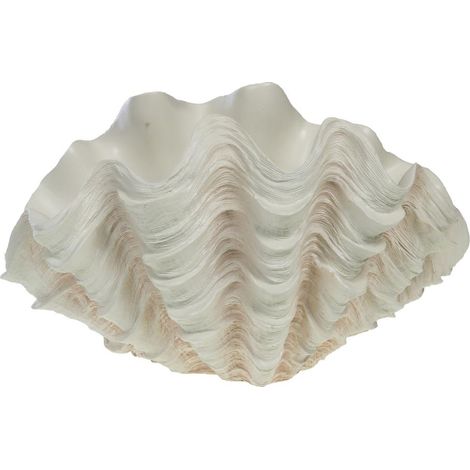 Coupe coquillage bénitier XXL en résine – Élégance bord de mer – Dimensions 48,5 x 32 x 28,5 cm – Décoration intérieure moderne – Amadeus