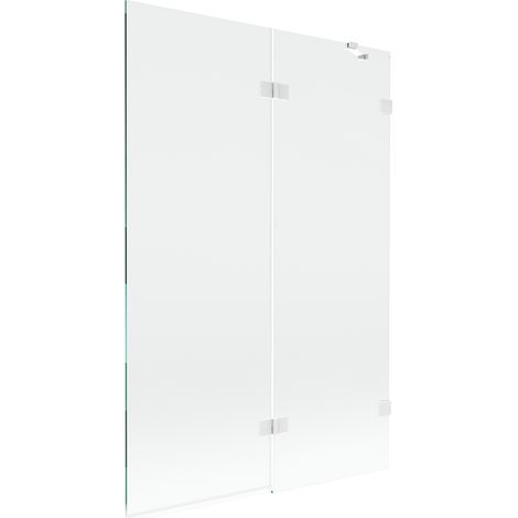 Mexen Lunar parete da vasca da bagno a 2 ante destra 120 x 150 cm, trasparente, bianco - 897-120-100-20-00-P (1/5)
