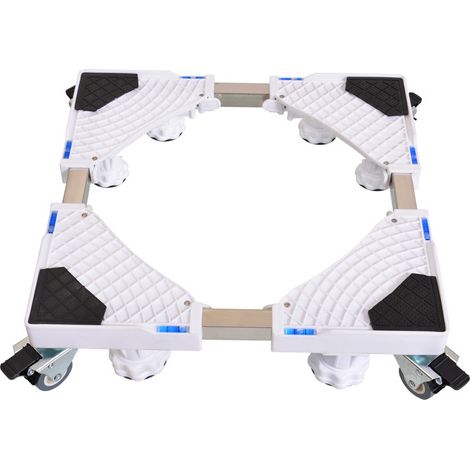 Rollbarer Unterschrank für Waschmaschine, Kühlschrank, Wäschetrockner und Gefrierschrank, verstellbar von 42 bis 65 cm