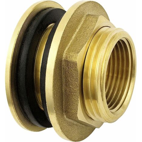 [JAMAIS UTILISÉ]Traversée de paroi en Laiton de 3/4 Pouce de Haute qualité Inoxydable traversée cloison pour robinets d'eau, Baril de Pluie, conteneur, cuve IBC LO-Ron (1/5)