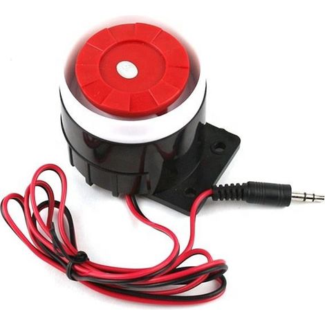 Mini Sirena Cablata 12V con Jack per Sistemi di Allarme (1/5)