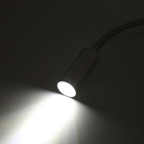 Lampe de chevet LED 3 W blanc froid avec bras flexible pour lecture et travail, tension AC 85–265 V (1/3)