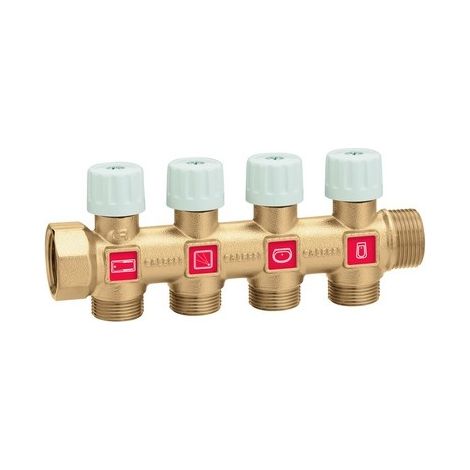 COLLETTORE COMPONIBILE CON RUBINETTI 3/4" x 4 deriv.