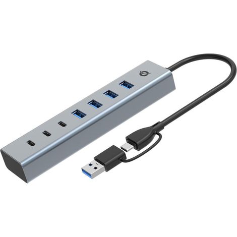 Conceptronic HUBBIES20G hub & concentrateur USB 3.2 Gen 1 (3.1 Gen 1) Type-C 5000 Mbit/s Gris (1/4)