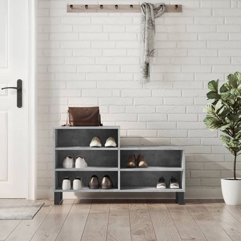 vidaXL Schuhregal Betongrau 102x36x60 cm Holzwerkstoff (1/5)