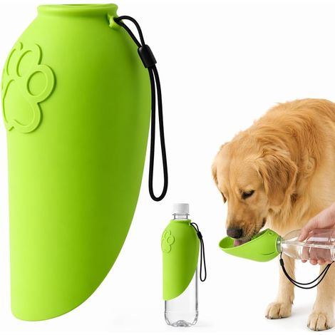Silicone Dog Water Bowl, Ultra Flat Foldable Travel Bowl with Wrist Strap, Portable Water Dispenser for Walks (1/5)