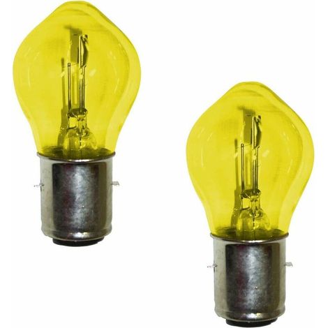 2x Ampoule 6V 25/25W BA20D jaune double filament moto tracteur lumière éclairage bricolage