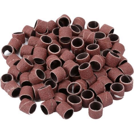 100Pcs Tambour de ponçage Bandes de Ponçage 1/2 (pouces) 80 Grit Sand Bands Shank Kit d'outils rotatifs avec 2 Pcs Mandriaux (1/5)