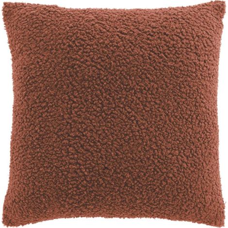 Housse de Coussin en Tissu Bouclette "Woolen" 40x40cm Terracotta