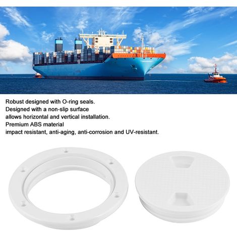 Housse de pont marine ronde en ABS de 10 cm (4 pouces), blanche, résistante aux UV (1/4)
