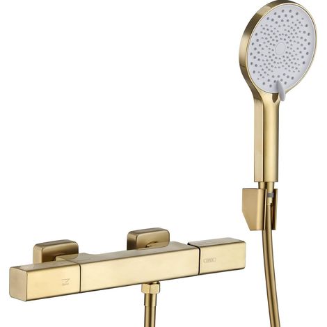 Rubinetto per vasca da bagno per acqua calda e fredda, miscelatore per vasca da bagno a parete, rubinetto per vasca a doppia funzione, rubinetto per doccia a tripla funzione, doccetta, tubo doccia da  (1/5)