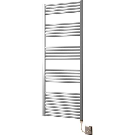 York Flat Chrome Electric Towel Rail 600 x 1600mm Towel Radiator
