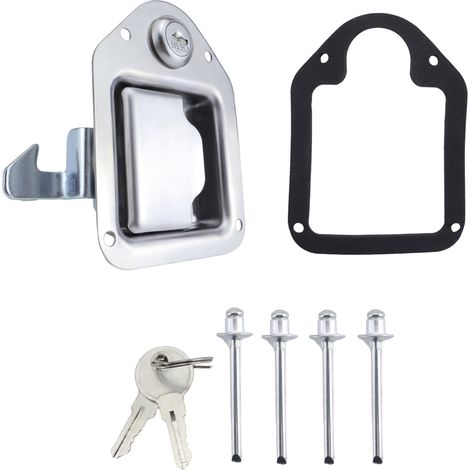 Verrou de coffre à outils pour camion, poignée de verrouillage en acier inoxydable pour armoire électrique, remorque, armoire de commande, UTV, VTT, protège vos effets personnels contre le vol. Livré (1/5)