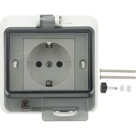 EU Standard IP66 Waterproof Wall Outlet Wall Mounted Concealed Plug Adapter Socket with PC Shell 250V 16A (1/5)