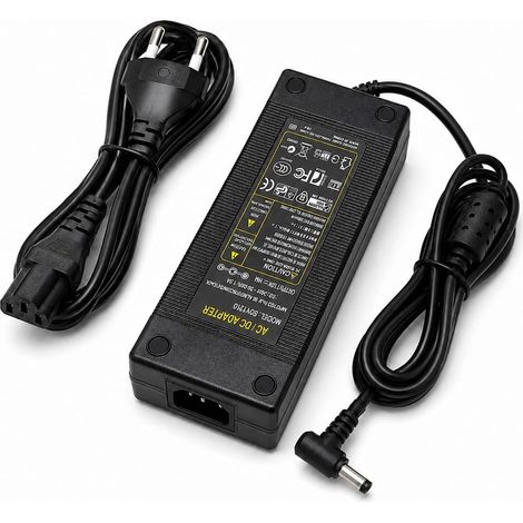 Adaptateur d'alimentation 12V 10A, Bloc d'alimentation 12V 10A 120W, Transformateur avec 5.5mm x 2.5mm/2.1mm pour Bandes LED, Imprimantes 3D, Caméras de Vidéosurveillance, écrans LCD (1/5)