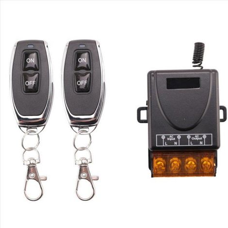 Module Récepteur RF 433 MHz - 30 A - Pour Pompe à Eau - Télécommande Sans Fil - 2 Télécommandes + 1 Récepteur (1/5)