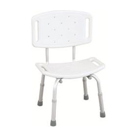 WILSON RF-820 FONDO REHA Taburete de ducha blanco con recorte y respaldo