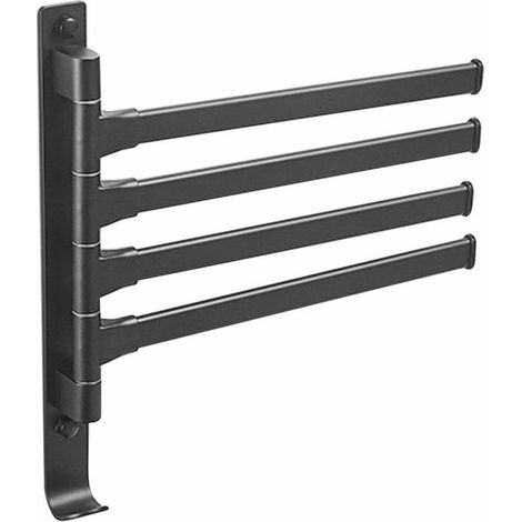 royaluxe- Porte-serviettes pivotant, porte-serviettes mural, cintre pivotant avec bras pliable (1/4)