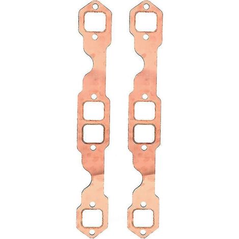 joints d'échappement à ports carrés, plaqués cuivre, réutilisables, compatibles avec les moteurs Chevy SBC 327, 305 et 350 (1/4)